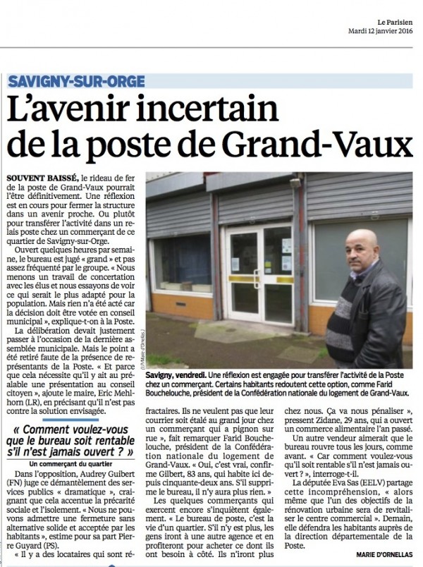 Savigny Sur Orge Fortes Inqui Tudes Sur La Poste De Grand Vaux